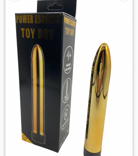 Power Escorts Toy Boy Classic Vibrator - 18 CM - Gold - BR61