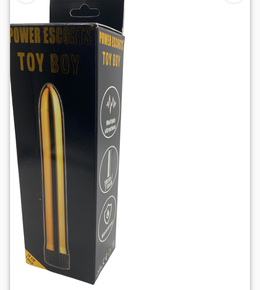 Power Escorts Toy Boy Classic Vibrator - 18 CM - Gold - BR61