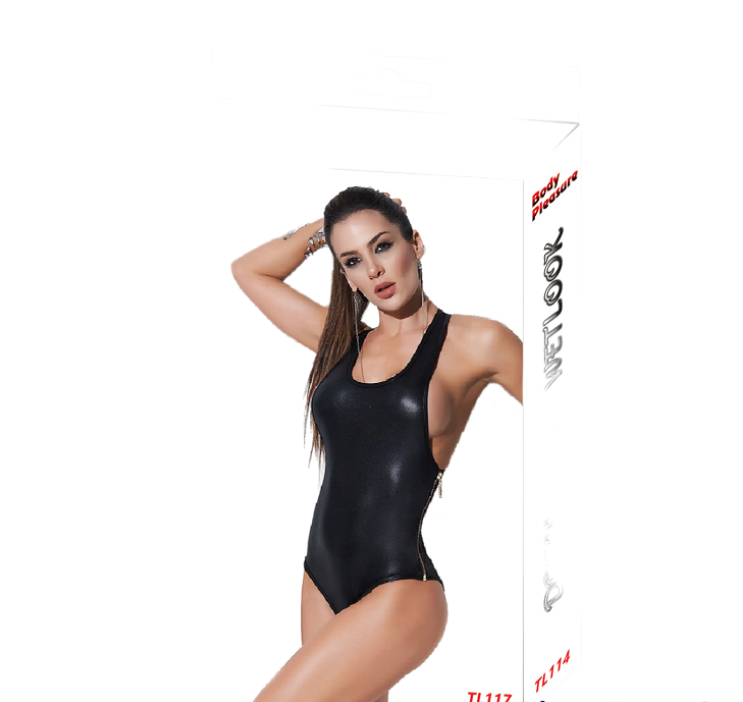 Body Pleasure - TL117 - Wet Look Body - M/L - Luxury Gift Box - Black