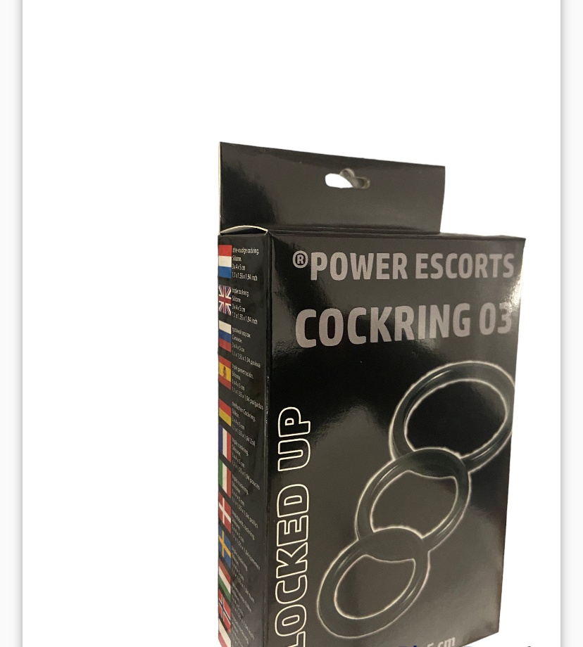 Power Escorts - BR65 - Cockring 03 - 3-Pack Silicone  Penis Rings - Black - Colour box