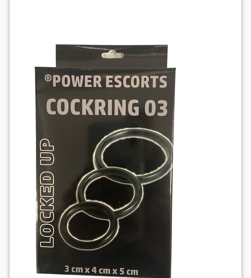 Power Escorts - BR65 - Cockring 03 - 3-Pack Silicone  Penis Rings - Black - Colour box