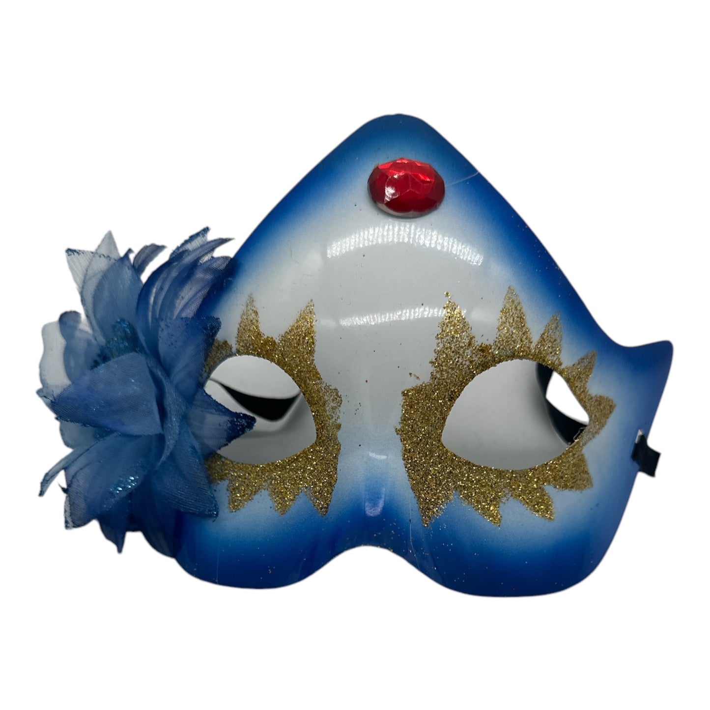 Blue White Mask with a Red Diamond