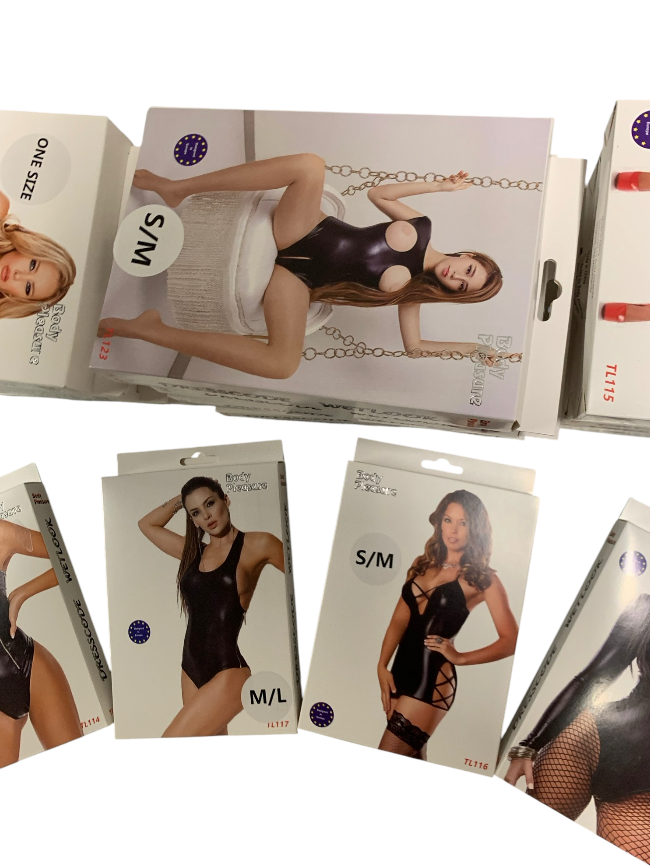 Body Pleasure Wetlook Lingerie - 25 Model Mix Box - Gift Box