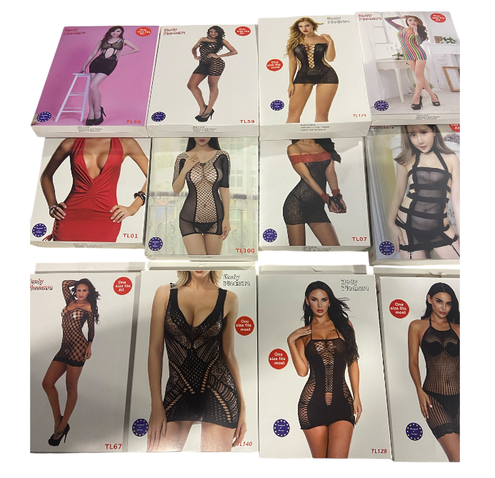 Body Pleasure Sexy Dress Lingerie - 15 Model Mix Box - Gift Box