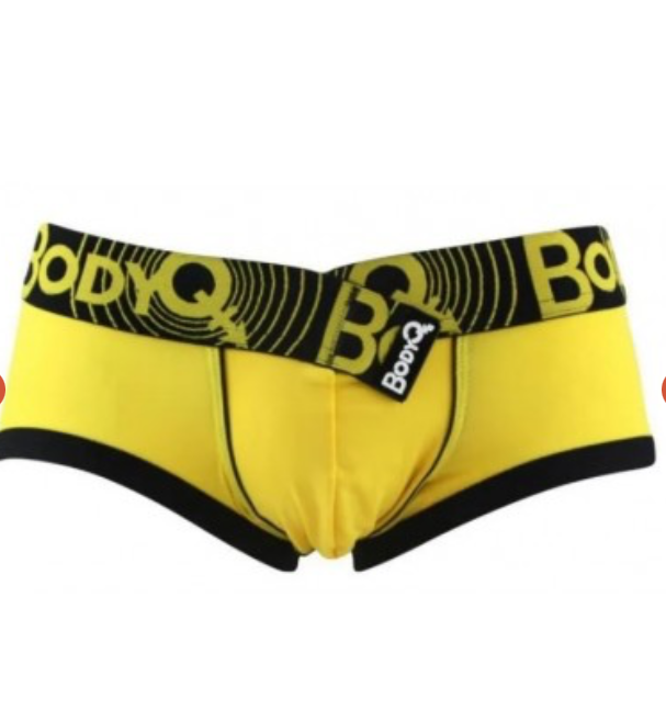 BodyQ Male Lingerie - Sexy Men’s Underwear Boxer – Yellow & Black - S/M/L/XL