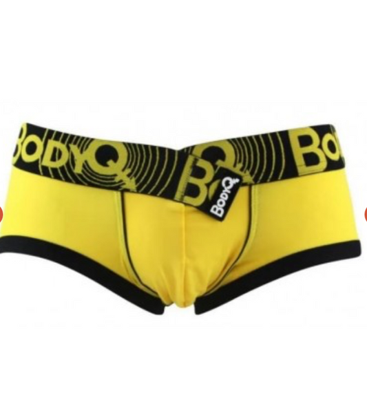 BodyQ Male Lingerie - Sexy Men’s Underwear Boxer – Yellow & Black - S/M/L/XL