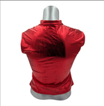 Combi Deal - Glossy Red Kinky Bodywarmer Wth Zipper And Matching Boxer