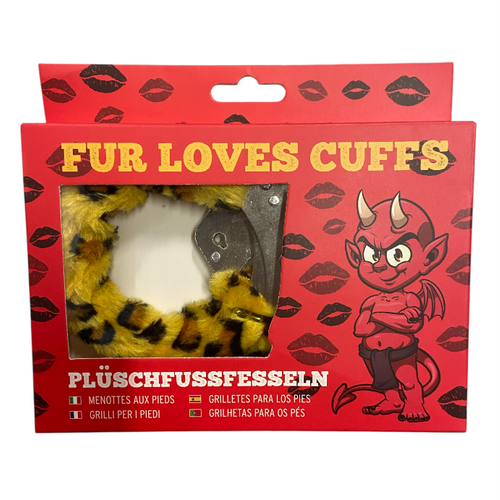 Furry Love Cuffs - Leopard - Extra Long Chain - Extra Heavy 265 Gram !! - Extra Big - Colourbox