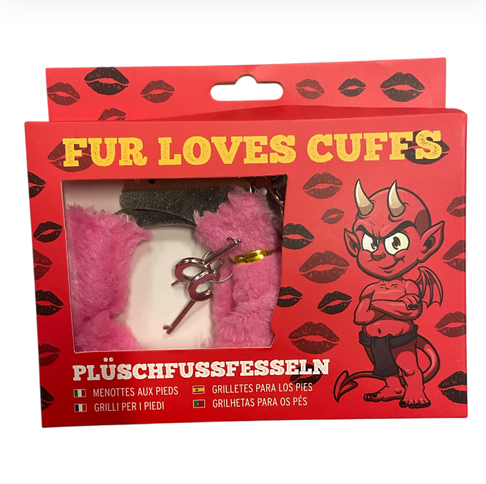 Furry Love Cuffs - Pink - Extra Long Chain - Extra Heavy 265 Gram !! - Extra Big - Colourbox