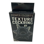 Power Escorts - BR284 - Texture Cockring 01 - Black - Extra Stretchable