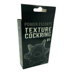 Power Escorts - BR284 - Texture Cockring 01 - Black - Extra Stretchable