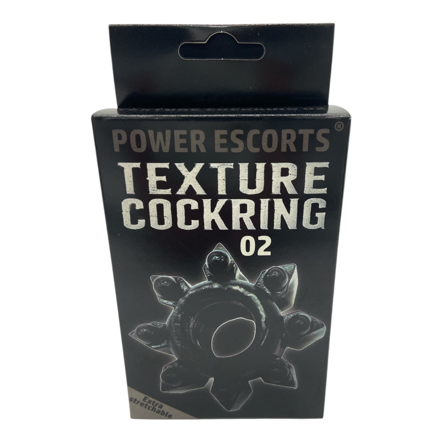 Power Escorts - BR285 - Texture Cockring 02 - Black - Extra Stretchable