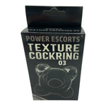 Power Escorts - BR286 - Texture Cockring 03 - Black - Extra Stretchable