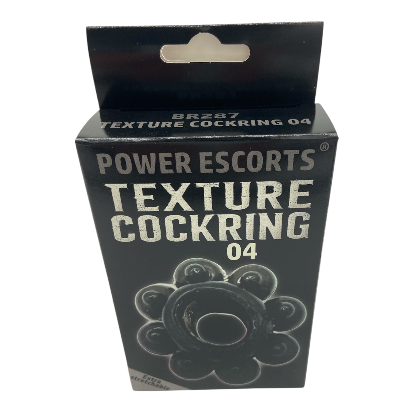 Power Escorts - BR287 - Texture Cockring 04 - Black - Extra Stretchable