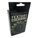 Power Escorts - BR288 - Texture Cockring 05 - Black - Extra Stretchable