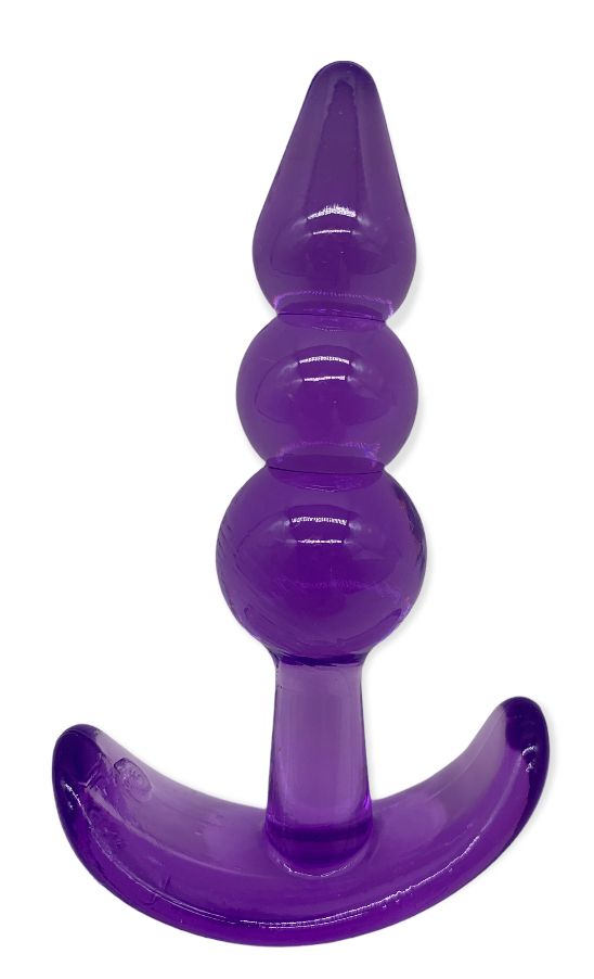 Argus - T-Plug Silicone Beaded Plug - Purple - Packed in Strong Blister - AT 001125