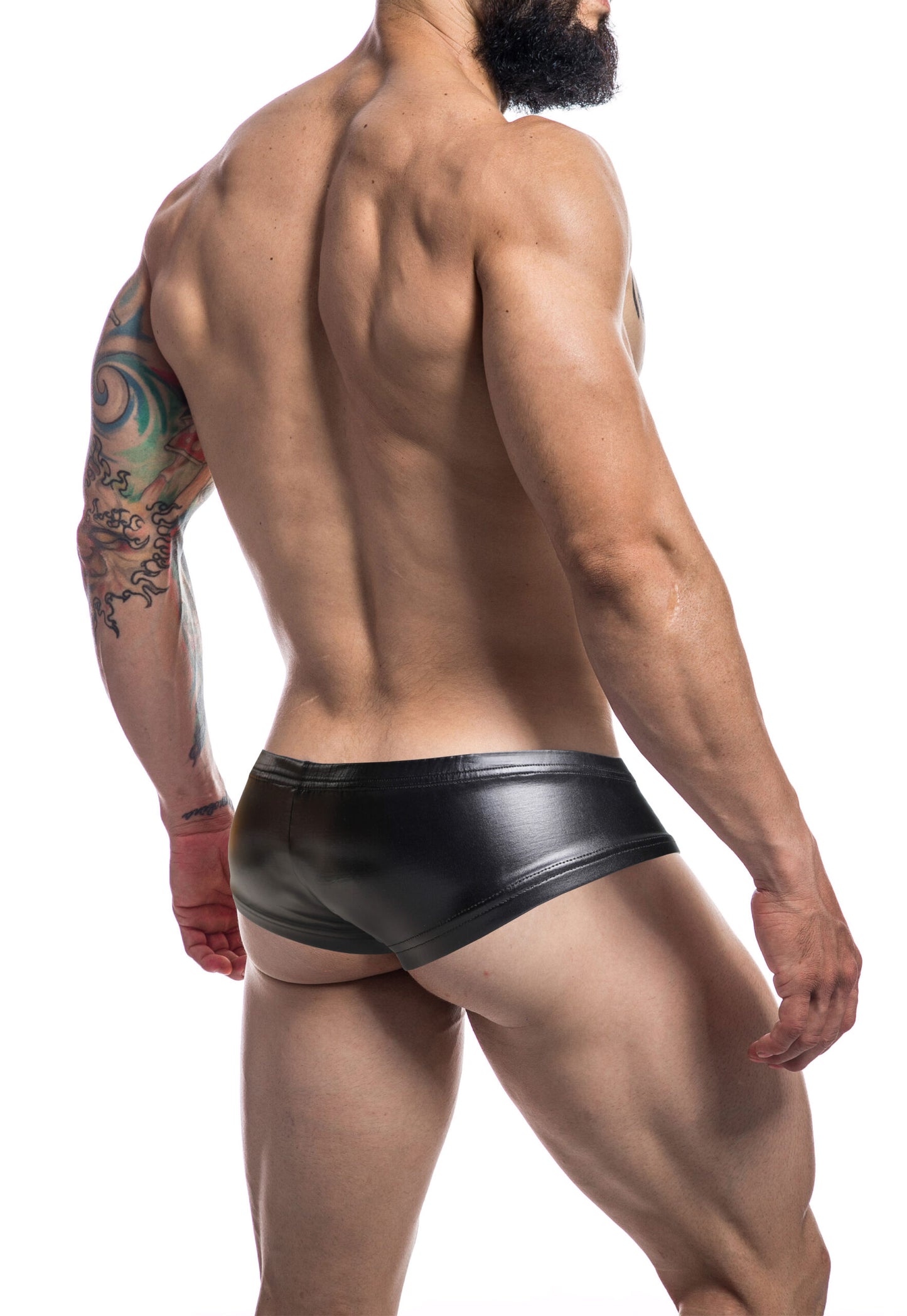 CUT4MEN - C4M10 - Booty Short Men Underwear - Wetlook Black - 4 Sizes - 1 Piece