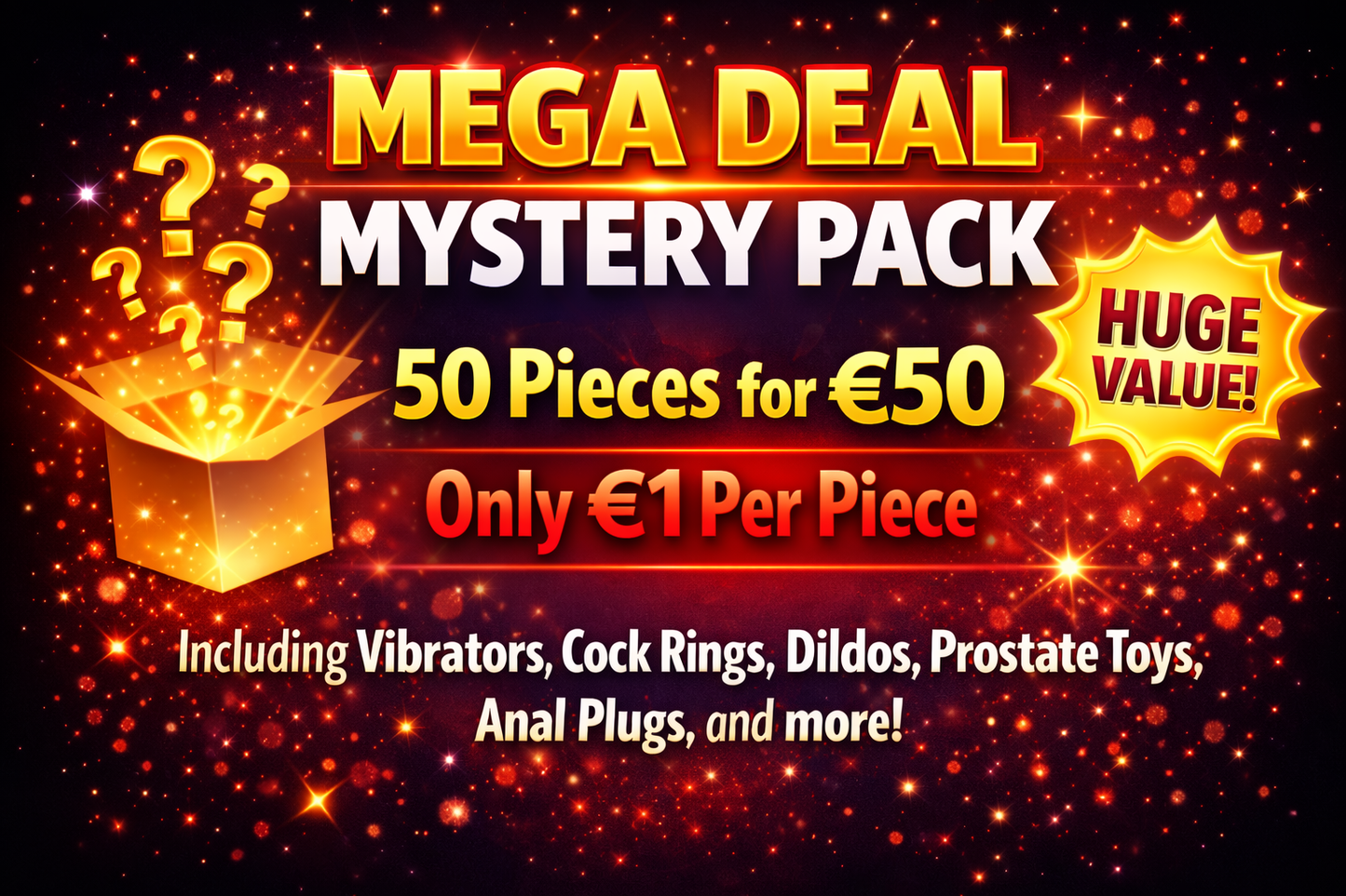 Mega Deal Mystery Pack – 50 Adult Toys for Just €50!