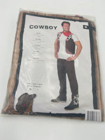 Kinky Cowboy Costume – Brown Pants, Vest & Red Scarf for Erotic Roleplay