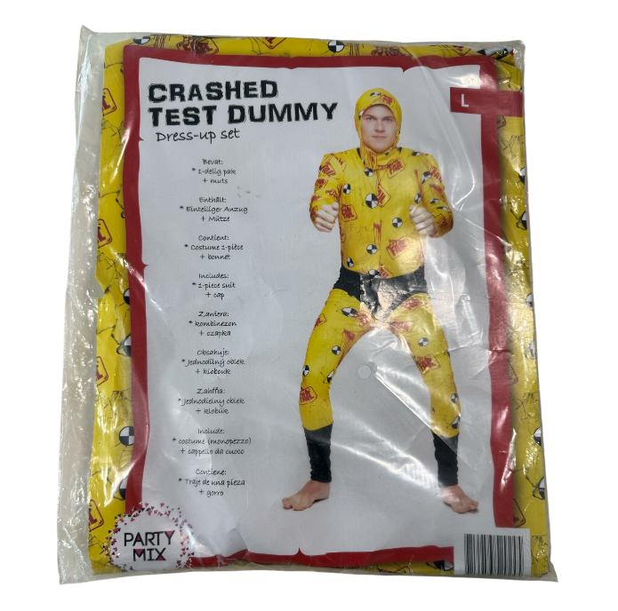 Role Play Male – Crash Test Hot Pilot Dummy Costume – Sexy Male Costume – Sizes S/M/L