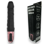 Power Escorts - BR318 - Driller De Luxe Black - 21 Cm / 8.2 Inch Fat Silicone Realistic Vibrator