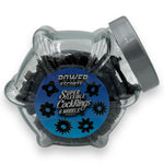 Power Escorts - BR290 - 60 pcs In Clear Jar Texture Cockring - Black - Extra Stretchable