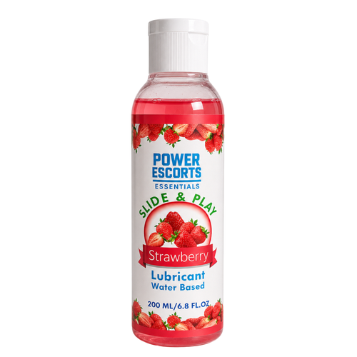 Power Escorts - DR07 - Strawberry Water-Based Lubricant 200ml – Slide & Play Personal Lube