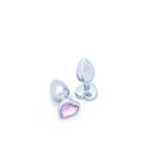 Power Escorts - Metal Anal Plug Heart Design With Colour Stone - 4 Different Colours Available