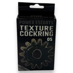 Power Escorts - BR288 - Texture Cockring 05 - Black - Extra Stretchable