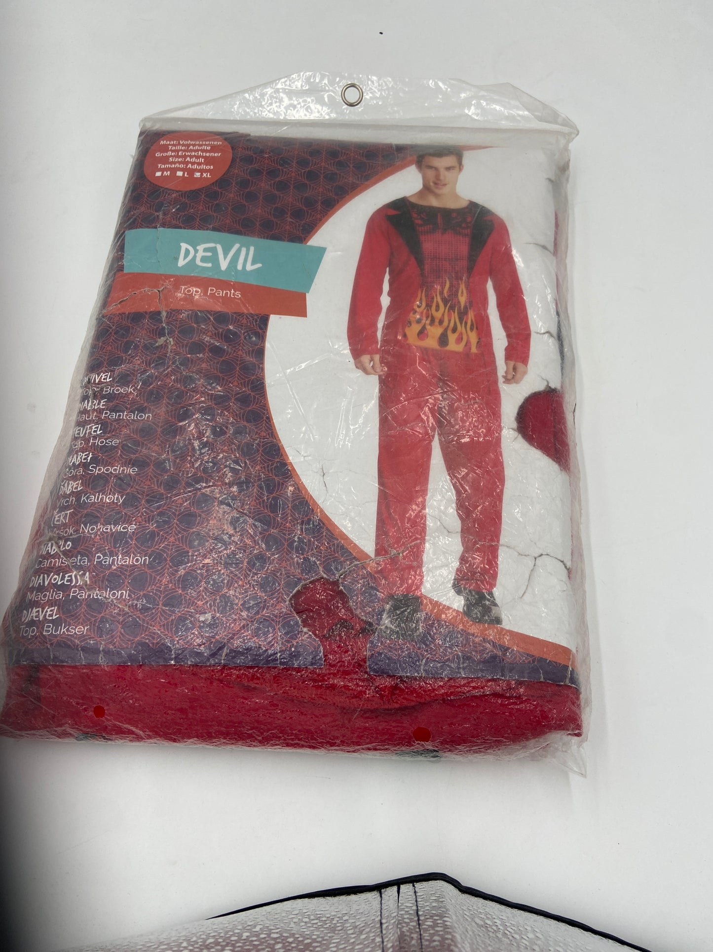 Extra Kinky Devil Costume – Red Flame Top & Pants Set  - Size M / L / XL