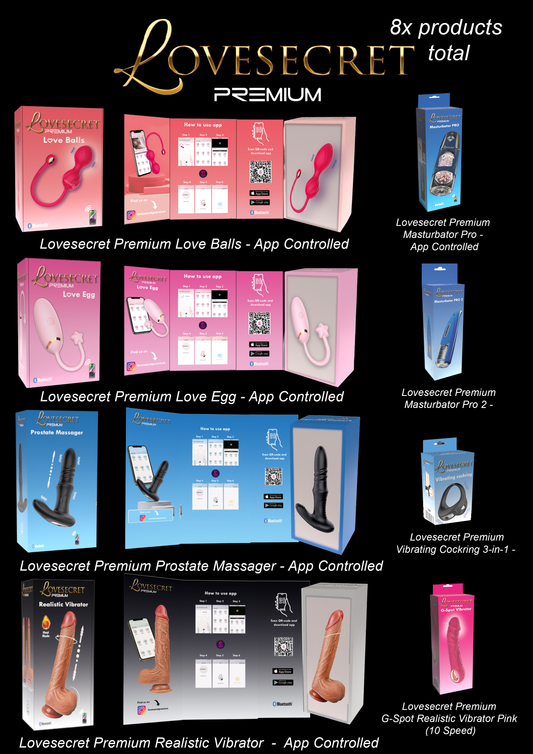 Lovesecret Premium – LS49 –  8 High End Pack Masturbator / Vibrators / Realistic Dildo / Cockring