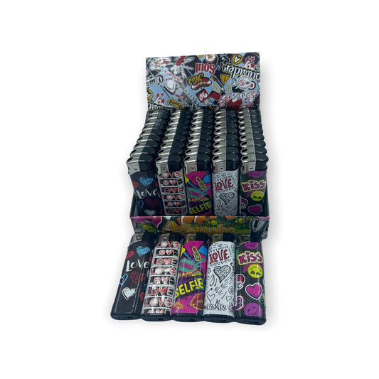 Kinky Pleasure - M011 - Lighters for Sigaret - Display 50 Pieces - Kiss/Love Gravity - 1 Piece