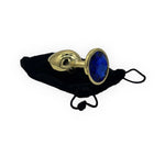 Power Escorts - BR211 Ldarkblue - Diamond King Gold Large Anal Plug Darkblue Stone- Diameter 4 cm - Length 9.5 cm