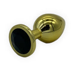 Power Escorts - BR211 Mblack - Diamond King Gold Anal Plug Medium Black Stone - Diameter 3.5 cm - Length 8.5 cm