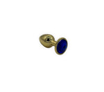 Power Escorts - BR211 Sdarkblue- Diamond King Gold Small Anal Plug Small Darkblue Stone - Diameter 2.7 cm - Length 7 cm
