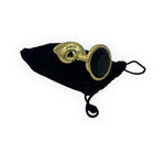 Power Escorts - BR211 Lblack - Diamond King Gold Large Plug With Black Stone - Diameter 4cm - Length 9,5 cm - Window Box