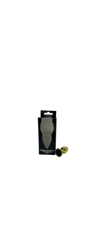 Power Escorts - BR211 Sblack - Diamond King Gold Anal Small Plug With Black Stone - Diameter 2.7 cm - Length 7 cm