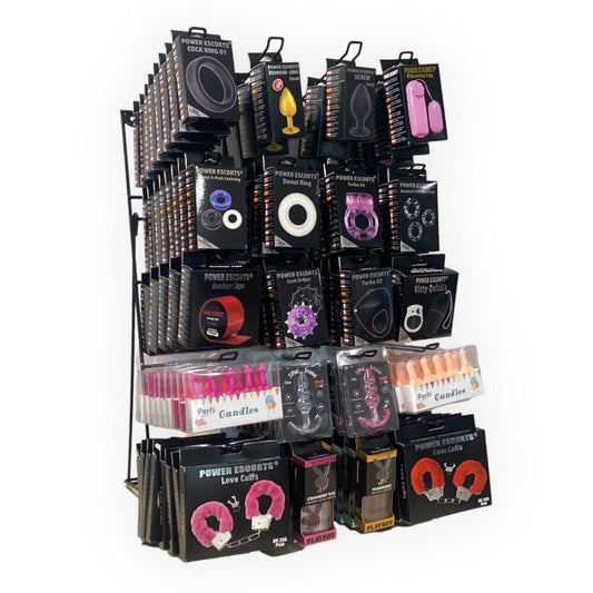 Power Escorts - DISPLAY Mix Items 150 Pieces - Incl. Freestanding Metal Counter Display