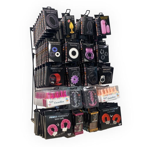 Power Escorts - DISPLAY Mix Items 150 Pieces - Incl. Freestanding Metal Counter Display _