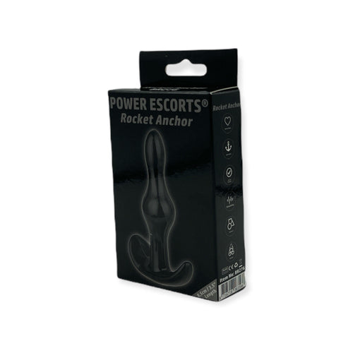 Power Escorts - BR276 - Rocket Anchor Plug - 8,5 CM - Anal Plug - Black - flexible Buttplug -  ideal size - attractive Colour box