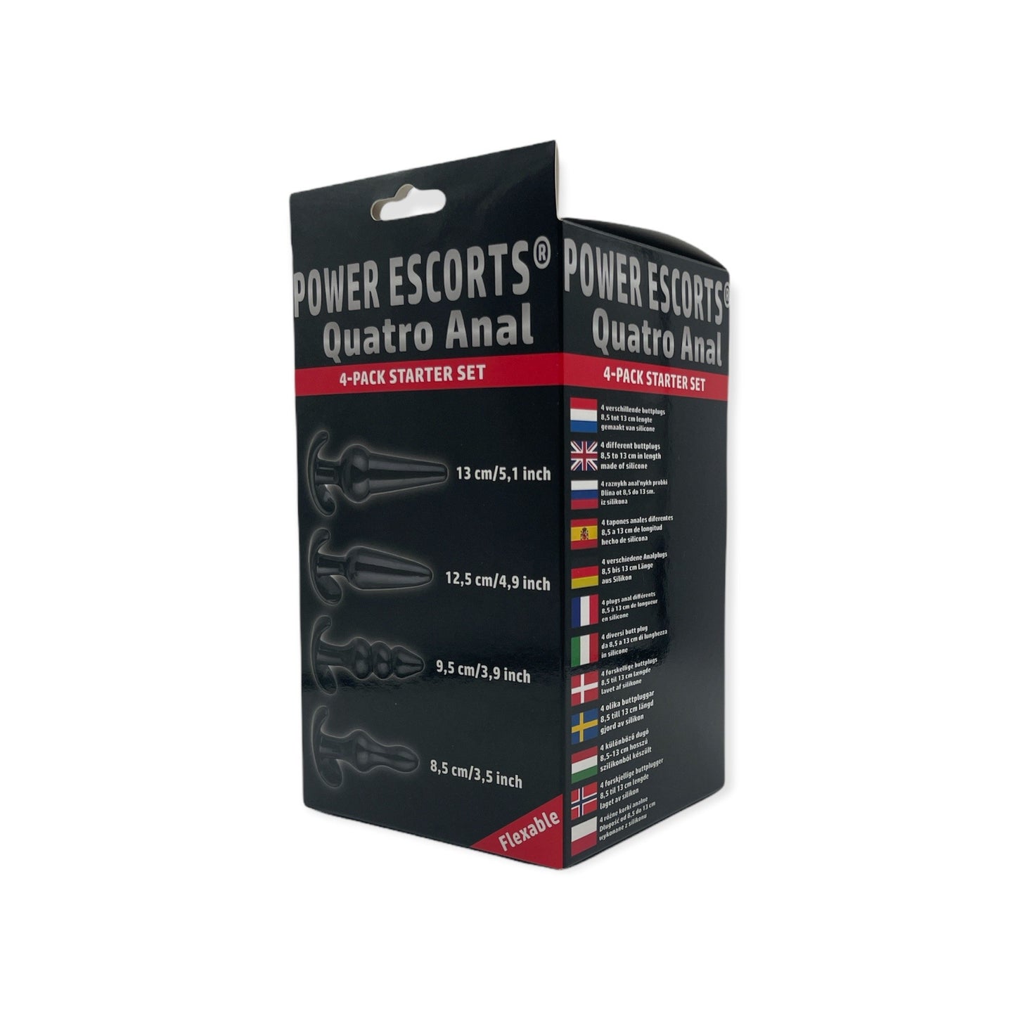Power Escorts - BR274 - Quatro Anal Plugs 4 Pack Starter Set - 4 different sizes - attractive Colour box