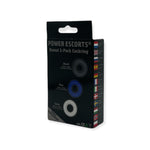 Power Escorts - BR272 - Donut Cockring 3 Pack - Super Stretchable - 3 colors blue /clear /black - attractive colourbox