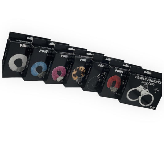 Power Escorts - BR206 Mix 7 Pack - Furry Hand cuffs 7 Colours Mix Pack