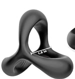 Luxury Play - LP07 - Cockring - Elastic - Stretch - 3 Part Ring - Silicone - Black