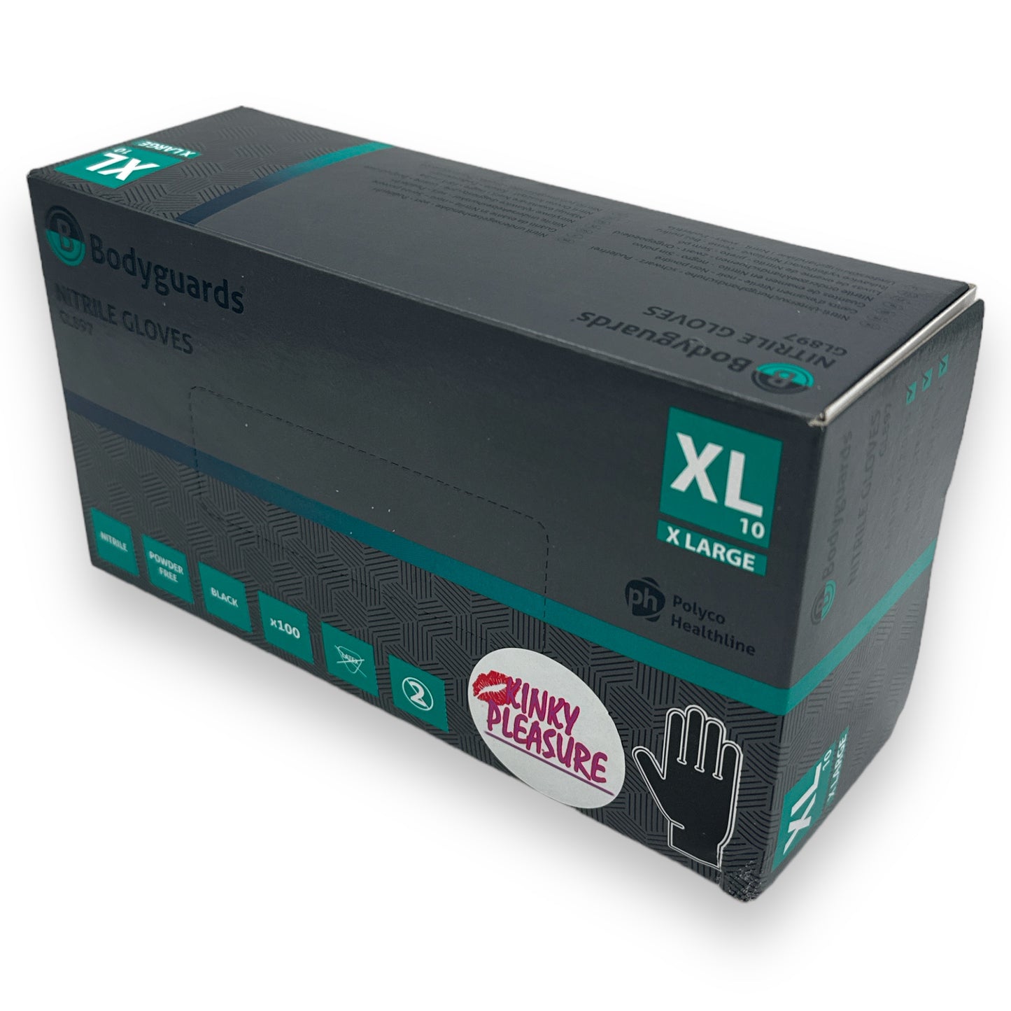 Kinky Pleasure - PK001 - Nitrile Handgloves Box - Black - 3 Size's - 100 Pieces
