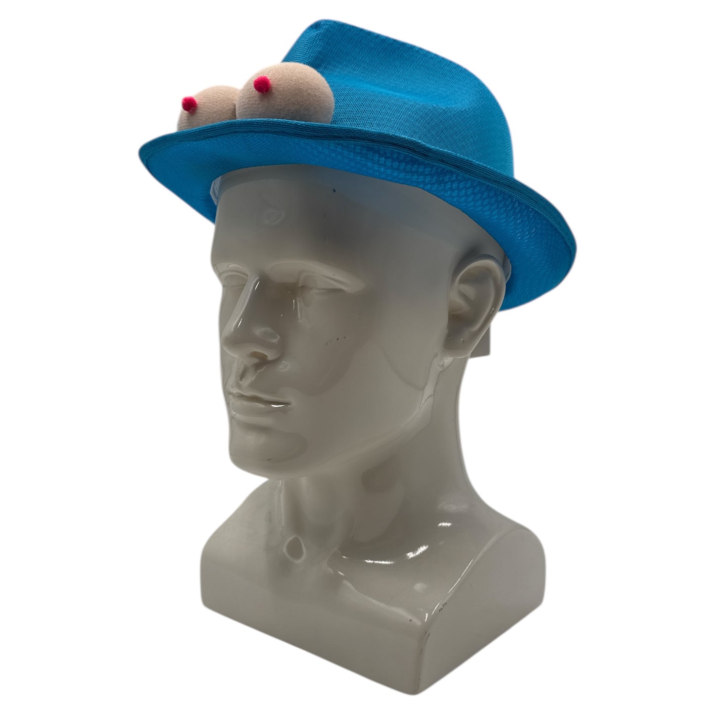 Kinky Pleasure - DS068 - Boobie Party Hat – Blue Fedora with Plush Breasts