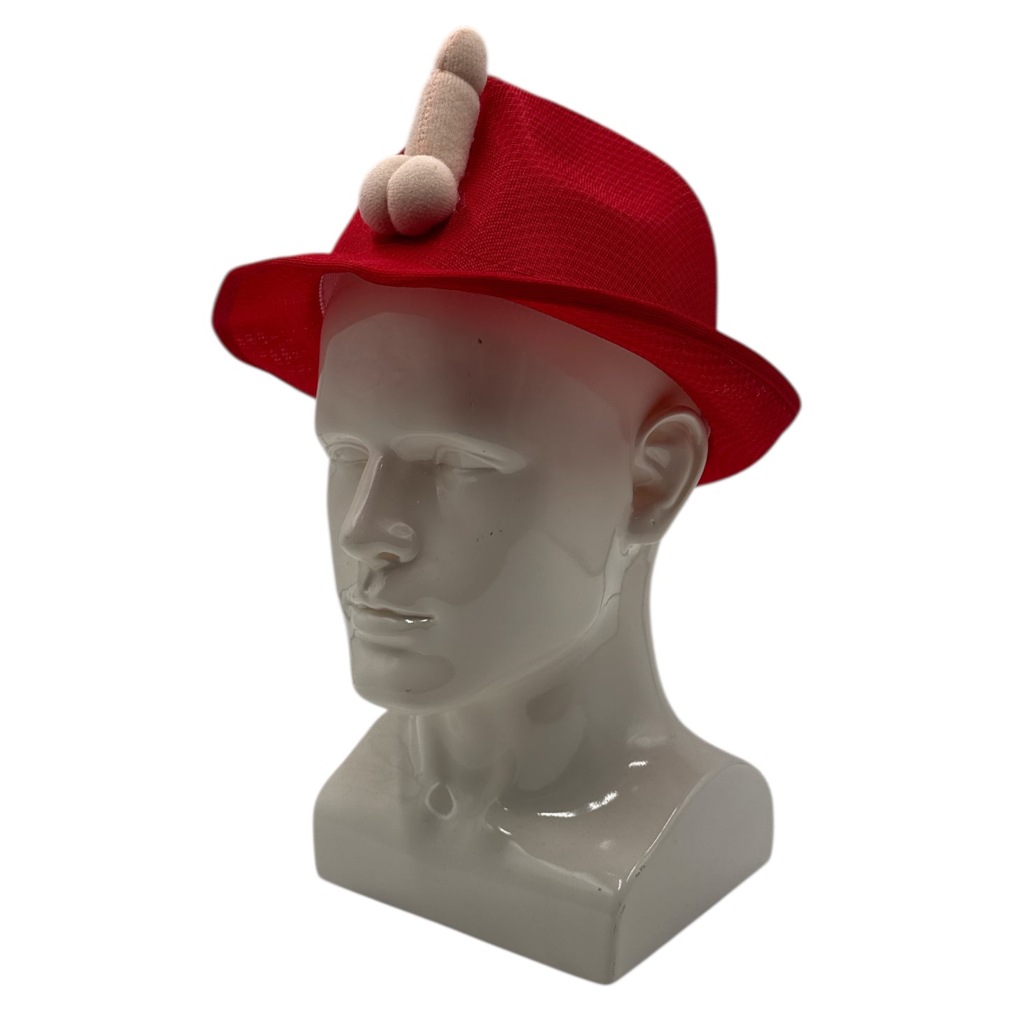 Kinky Pleasure - DS067 - Penis Party Hat – Red Fedora with Plush Willy