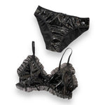 Kinky Pleasure - S013 - Wetlook - Lingerie Set - Black - Size: Large 40/42 - BULK