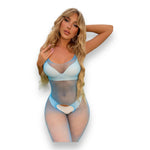 Kinky Pleasure - S015 - Sexy Body Stocking - Blue - One Size Fits Most - BULK