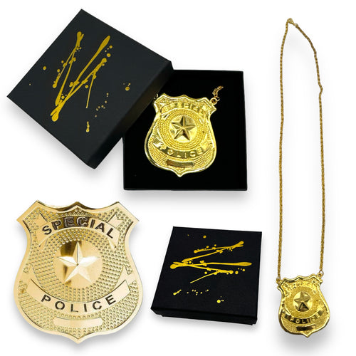 Kinky Pleasure - FT101 - Special Police Badge Necklace  - Gold